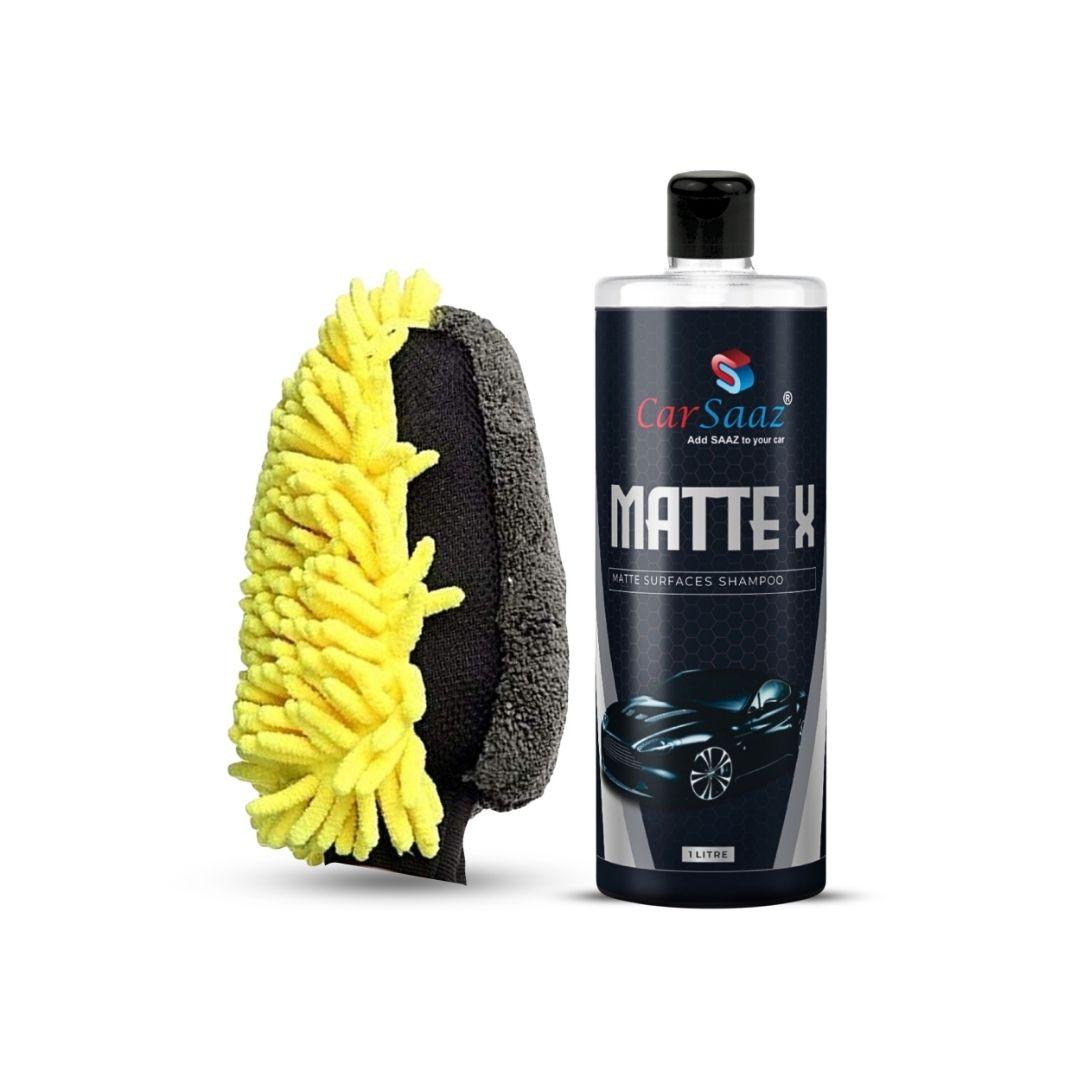 Matte X Car & Bike Wash Shampoo (1 LTR) with Waterproof Mitt Hand Glove | Combo Pack