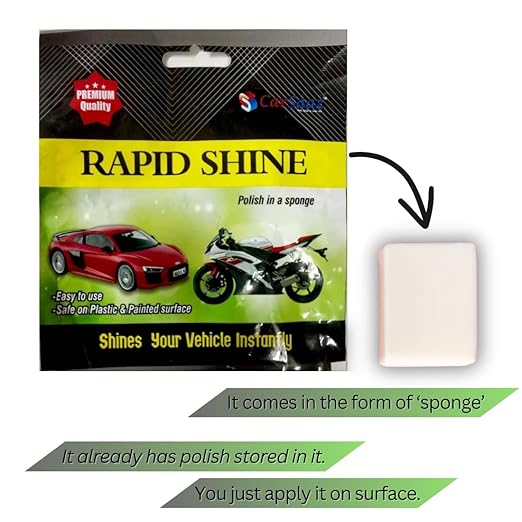 CAR SAAZ Rapid Shine Sponge Combo Pack of 12 | Polish Sponges for Instant Shine | Polish Combo for Car and Bike | Protect and Shine