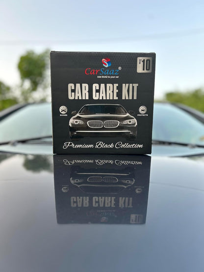 CAR SAAZ Car Polish Kit Pack of 10 Pcs | Exterior Body Polish | Dashboard Polish | All in One Polish | Upholstery Cleaner | Car Shampoo | Tyre Shiner | 5 Applicator Pads